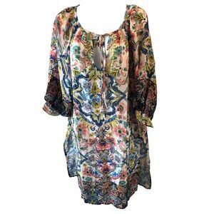 NWT ANTHROPOLOGIE LOVE KYLA CAITE SEO COSIMA EMBROIDERED BOHO SILK DRESS SMALL